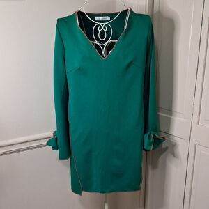 Chic Teal Long Sleeve Dress